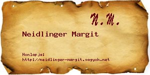 Neidlinger Margit névjegykártya
